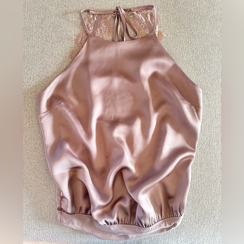 Abercrombie and Fitch satin blush pink bodysuit